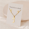 Stainless Steel Letter Pendant Necklaces & Stud Earrings Sets WG3FD2C-10-1