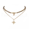 Star & Moon Pendant Necklaces Sets for Women NJEW-JN04126-2