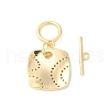 Brass Micro Pave Clear Cubic Zirconia Toggle Clasps KK-P234-77G-2
