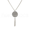 Alloy Disc Pendant Tassel Necklaces FS-WGC2B9A-02-2