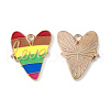 Rainbow Color Pride Alloy Enamel Pendants ENAM-K067-09-3