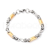 201 Stainless Steel Byzantine Chain Bracelets BJEW-B078-168GP-2