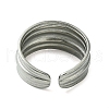 304 Stainless Steel Grooved Open Cuff Ring RJEW-L110-007P-3