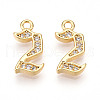 Brass Micro Pave Cubic Zirconia Charms KK-N261-104C-G-1