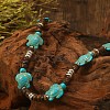 Sea Turtle Dyed Synthetic Turquoise & Coconut Heishi Beaded Necklaces for Men FS-WG4C8C3-01-2