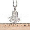 Virgin 304 Stainless Steel Pendant Necklaces for Men Women NJEW-K283-17P-5