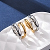 Two-layer C-Shaped 304 Stainless Steel Two Tone Cuff Earrings EJEW-A131-04B-GP-1