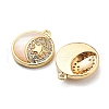 Natural White Shell & Clear Cubic Zirconia & Brass Charms BSHE-G034-34G-2