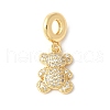 Brass Micro Pave Cubic Zirconia European Dangle Charms ZIRC-I071-26G-1