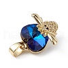 Real 18K Gold Plated Rack Plating Brass Micro Pave Clear Cubic Zirconia Pendants KK-C015-32G-3