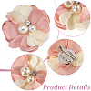 Cloth 3D Flower Brooch Pin JEWB-WH0022-92B-5