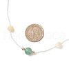 Adjustable Natural Green Aventurine & Yellow Jade Round Braided Beaded Necklaces for Women NJEW-JN05317-3