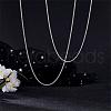 Anti-Tarnish Rhodium Plated 925 Sterling Silver Thin Dainty Link Chain Necklace for Women Men JN1096B-01-4