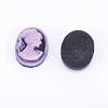 Resin Cameo Lady Head Cabochons CRES-WH0002-01C-2