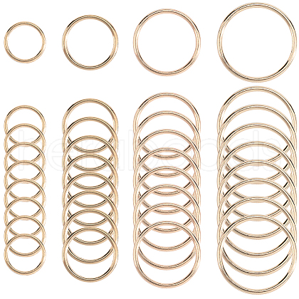 SOFPLATE 40Pcs 4 Styles Zinc Alloy Linking Rings FIND-SP0002-79G-1