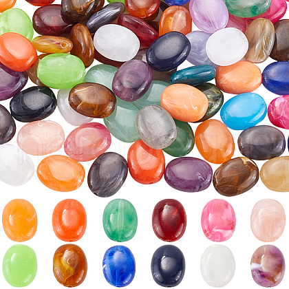 SOFPLATE 100Pcs Imitation Gemstone Acrylic Beads OACR-SP0001-05B-1