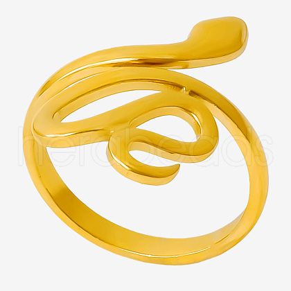 Stainless Steel Snake Wrap Open Cuff Ring for Women SD0367-2-1