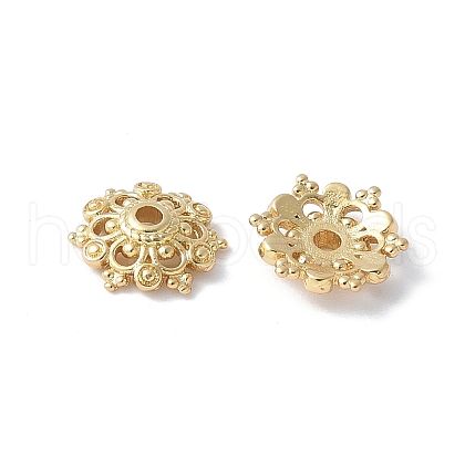 Flower Brass Bead Caps KK-F892-34G-03-1