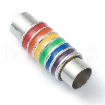 304 Stainless Steel Magnetic Clasps with Glue-in Ends STAS-B009-04P-1