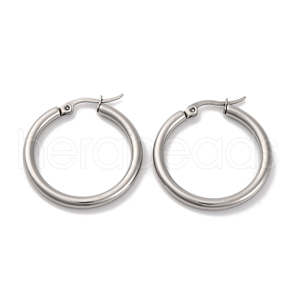 Non-Tarnish Ring 304 Stainless Steel Hoop Earrings for Women Men EJEW-B049-01C-P-1