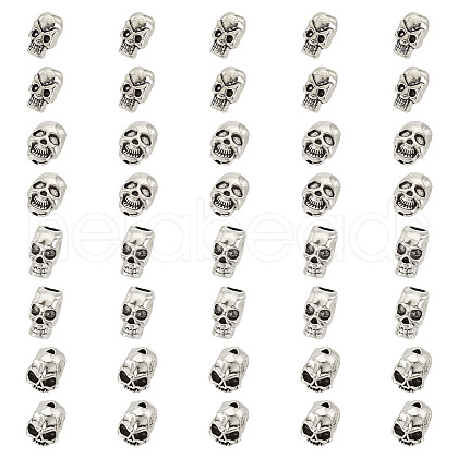 HOBBIESAY 40Pcs 4 Styles Halloween Theme Tibetan Style Alloy Beads FIND-HY0003-85-1