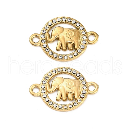 304 Stainless Steel Crystal Rhinestone Connector Charms STAS-U047-19G-1