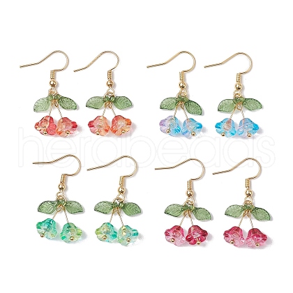 4Pairs 4 Styles Glass & Acrylic Pendant Decorations EJEW-TA00540-1