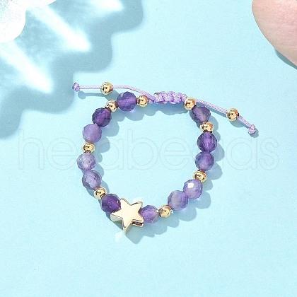 Natural Amethyst Rings RJEW-JR00897-04-1