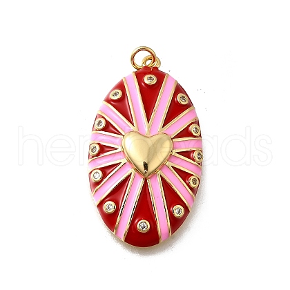 Brass Micro Pave Clear Cubic Zirconia Pendants KK-F899-01A-G-1