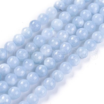Natural White Jade Beads Strands X-G-L500-01-6mm-1