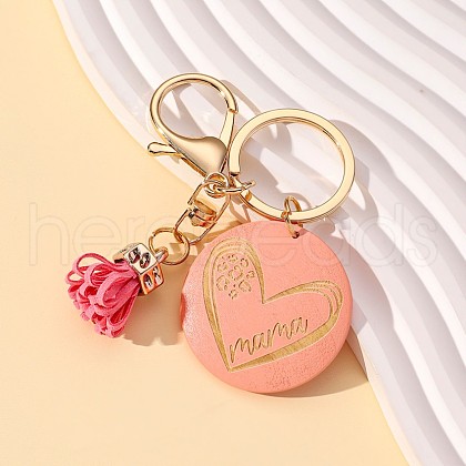 Wood Tassel Pendant Keychain PW-WGB64D8-03-1