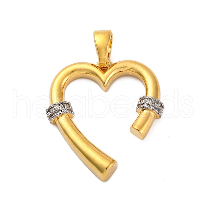Brass Micro Pave Cubic Zirconia Pendants KK-V009-17G-1