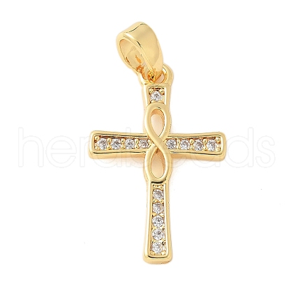 Brass Micro Pave Cubic Zirconia Pendants KK-U056-51G-1