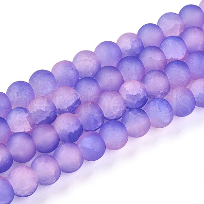 Crackle Glass Beads Strands GLAA-N009-6mm-08-1