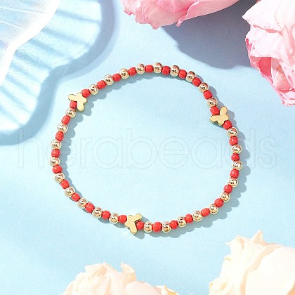 Bohemian Style Glass Seed Bead Stretch Bracelets BJEW-JB11800-01-1