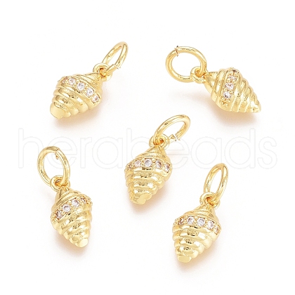 Brass Micro Pave Cubic Zirconia Charms X-ZIRC-G161-08G-1