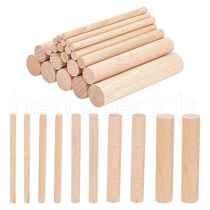  50Pcs 5 Style Solid Beech Wood Craft Sticks WOOD-NB0002-68B-1