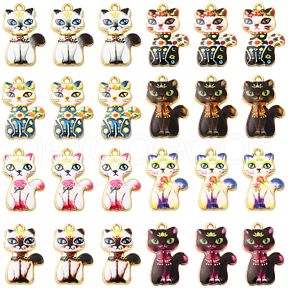 SUNNYCLUE 32Pcs 8 Styles Rack Plating Alloy Pendants FIND-SC0009-93-1