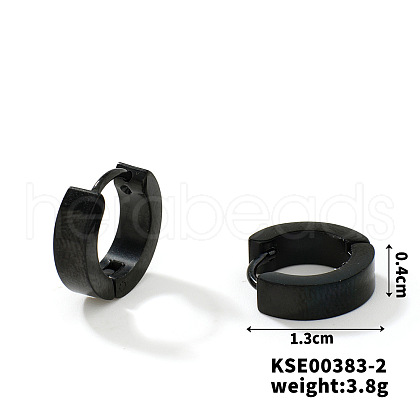 Fashionable Stainless Steel Mirror Polished Hoop Earrings for Hip-hop Street Style WQ4489-2-1