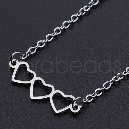 201 Stainless Steel Pendant Necklaces NJEW-S105-JN520-1-1