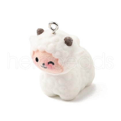 Flocky Opaque Resin Pendants FIND-U030-10B-P-1
