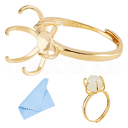 DICOSMETIC 1Pc Adjustable 925 Silver Ring Adjustable Ring Findings FIND-DC0006-63G-1