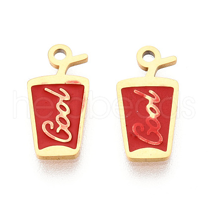 304 Stainless Steel Enamel Charms STAS-T065-66G-01-1