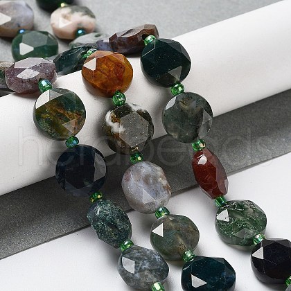 Natural Indian Agate Beads Strands G-NH0004-015-1