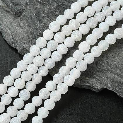 Natural Weathered Agate Beads Strands G-G589-8mm-03-1