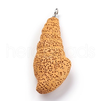 Synthetic Lava Rock Pendants G-P409-C05-1