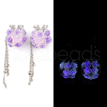 Handmade Luminous Polymer Clay Rhinestone Beads CLAY-H003-09P-01-1