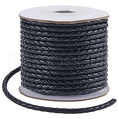 SUNNYCLUE 1 Roll 10M Round Braided Cowhide Cords WL-SC0001-03A-1