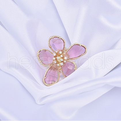 Alloy & Rhinestone/Synthetic Quartz Cuff Rings FS-WGD97BC-04-1