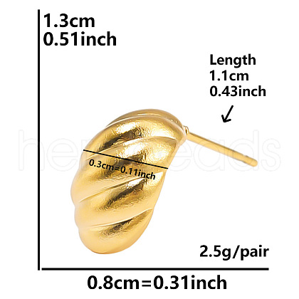 Stylish Irregular Stainless Steel Half Hoop Stud Earrings for Women CF3363-6-1